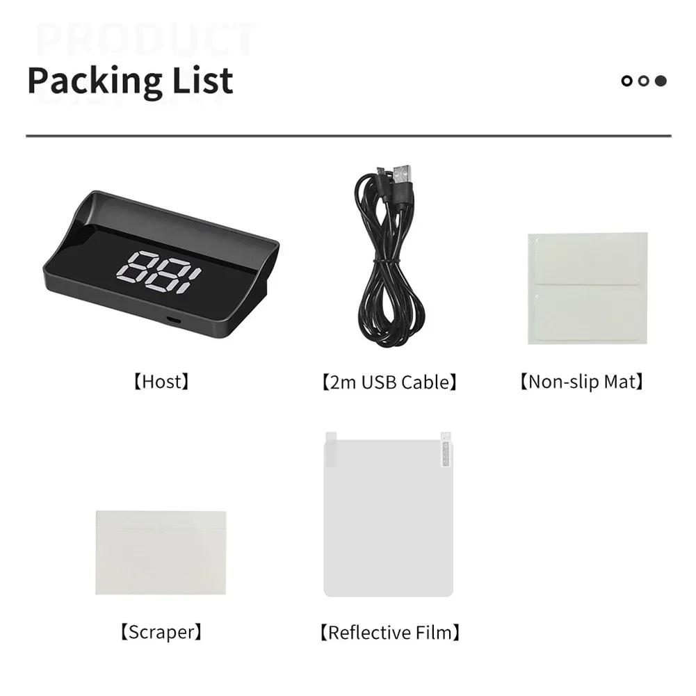 Vitezometru digital HUD GPS pentru autovehicul Head Up Display Plug and Play pentru toate mașinile Font mare KMH Proiector pentru parbriz Accesorii auto