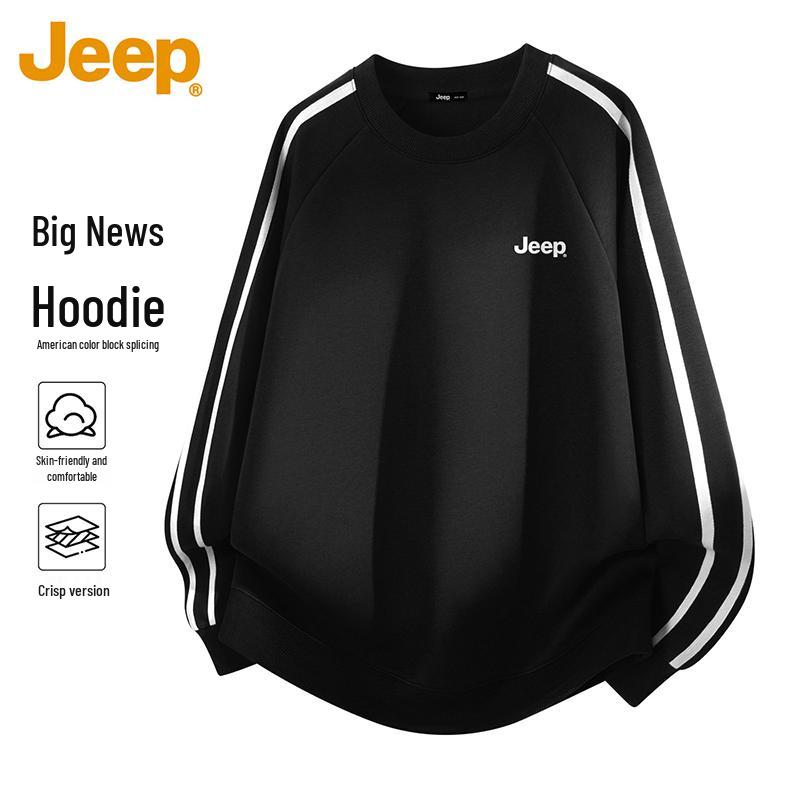 JEEP Men s Raglan Colorblock Crew Neck Sweatshirt M