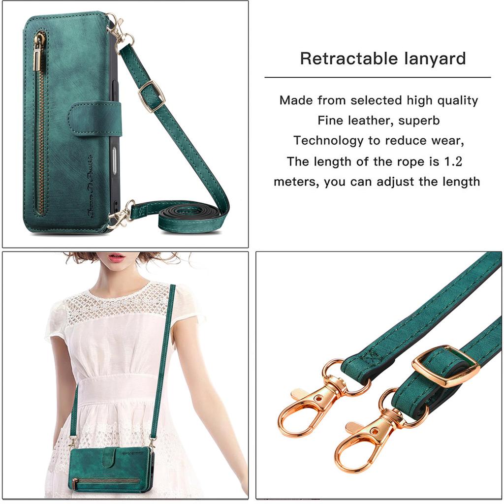 4-i-1 Lommebokdeksel for OnePlus 11/Nord CE3/13R/Xperia 1 VII/Nothing CMF Phone 2 Pro/3a...(Beskytter, Kortholder, Skulderveske, Stativ)