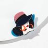 New Fashion Lady Acrylic Brooches for Women Cute Cartoon Glasses Girl Figure Badge Pins Casual Jewelry Clothes Accessories Gift