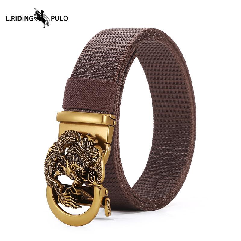 Men's Belt Toothless Alloy Automatic Buckle Men's Belt Imitation Nylon Canvas Youth Versatile Casual Belt