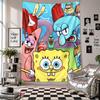 Wall TapestrySpongeBob Football Art Hanging Cloth Decorative Background Cover for Room Decoration