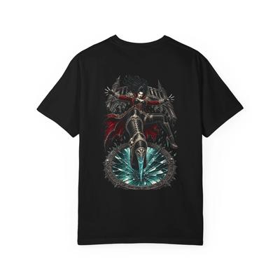 Gothic Assassin Fang Heel Graphic T-Shirt Black Back Print Comfort Colors 1717