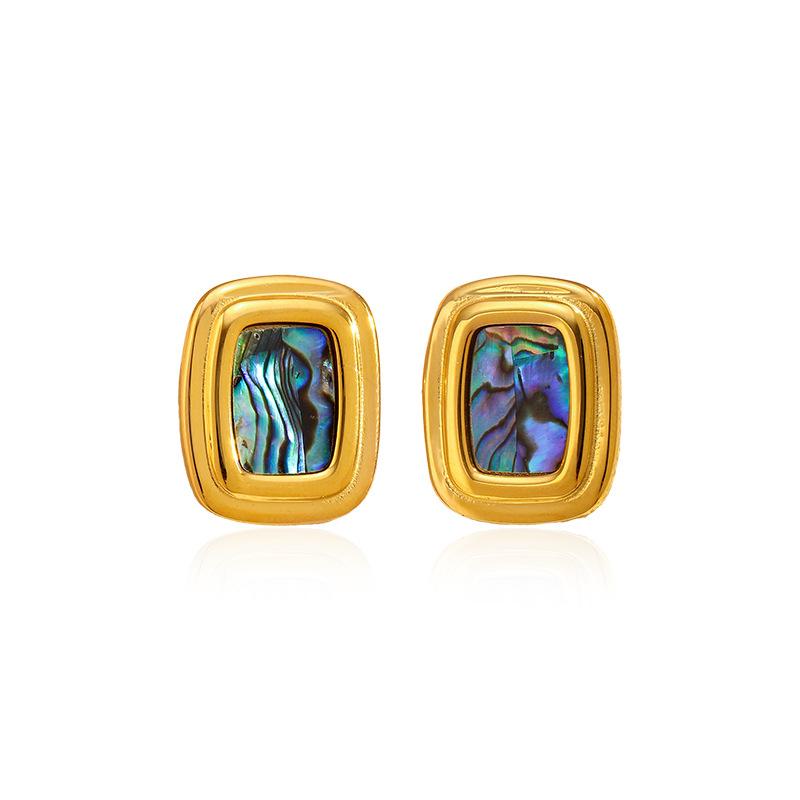 European and American autumn and winter earrings light luxury high-end stainless steel earrings women do not fade light luxury niche titanium steel