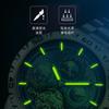 New Men's Stainless Steel Mechanical Watches, 3 ATM Waterproof Luminous Hand Blue Sport Watch, Moon Phase Wrist Watch,Male Clock