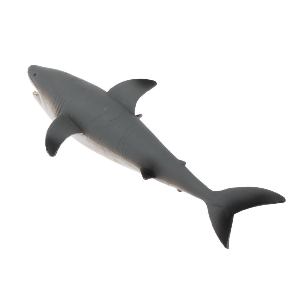 2pcs SHARK Sealife Toy Model Animal Figure - 22cm Solid Plastic