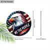 Patriotic Eagle Wooden Sign, Charming Round Sign for Front Door, Wall Hanging Decor - Ideal 4th of July & Memorial Day Gift for Patriots