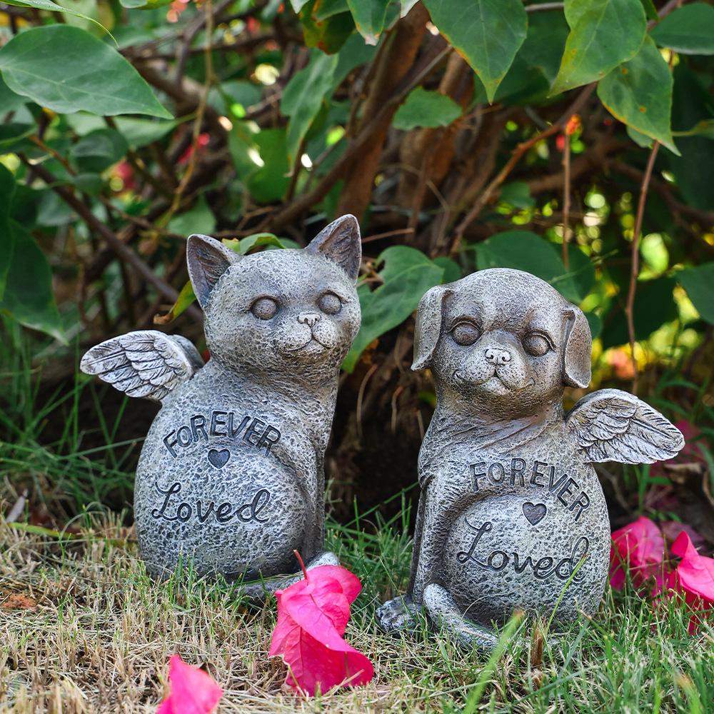 Latest Pet Memorial Tombstone Resin Ornaments Home Use Garden Cat Dog Monument Crafts Durable Durable Useful Home
