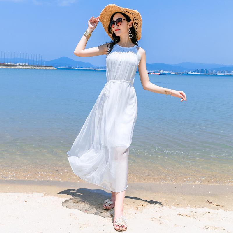 Mulberry Silk Bohemian Long Dress for Women