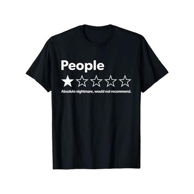 T-Shirt Lustige Bewertung Leute Ein Stern Absoluter Albtraum Würde Nicht Empfehlen Unisex Geeignet für Unisex Damen Outdoor T-Shirt