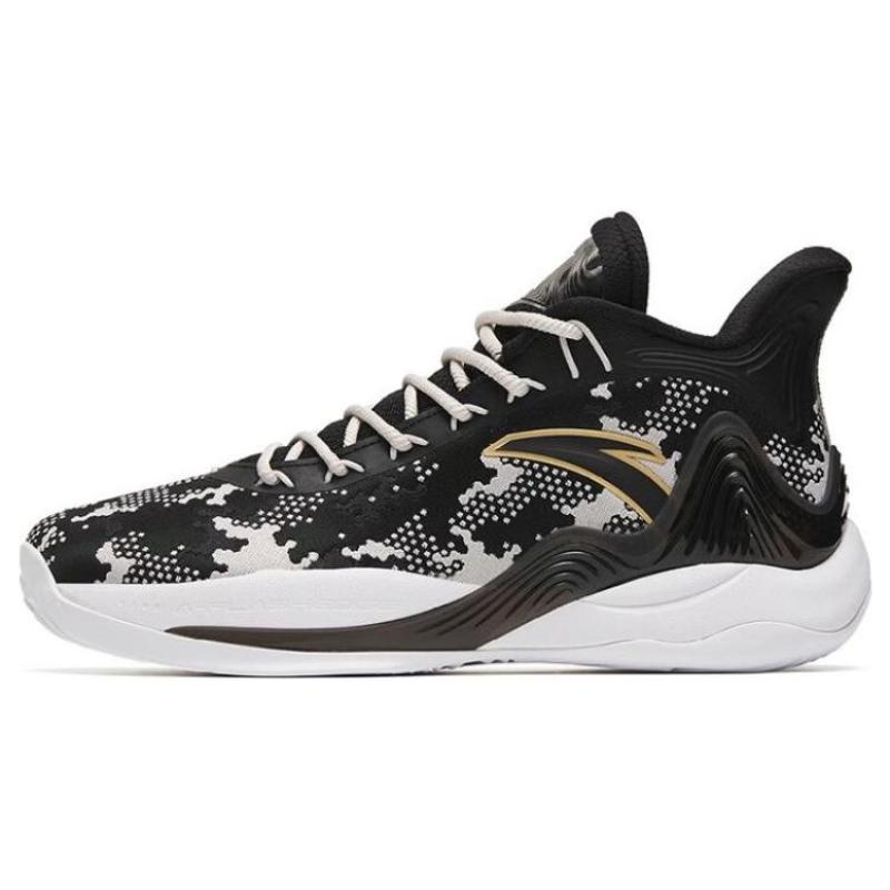 Anta Mountain 2 Cushioning Anti-Slip And Wear-Resistant Coverage Support Mid-Top Basketball Shoes Men's Black Gray Sneakers 112241601-2