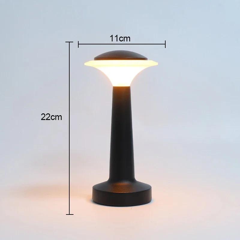Touch Sensor LED Table Lamp Wireless Rechargeable Desktop Night Light Portable Reading Lamp for Hotel Bar Bedroom Home Decor