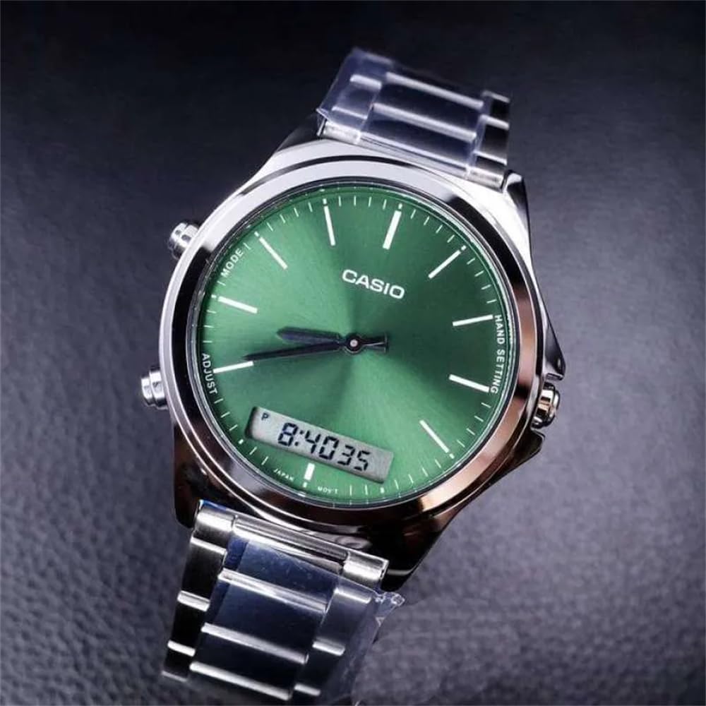 Casio Analog Green Dial Watch Men's MTP-VC01D-3EUDF