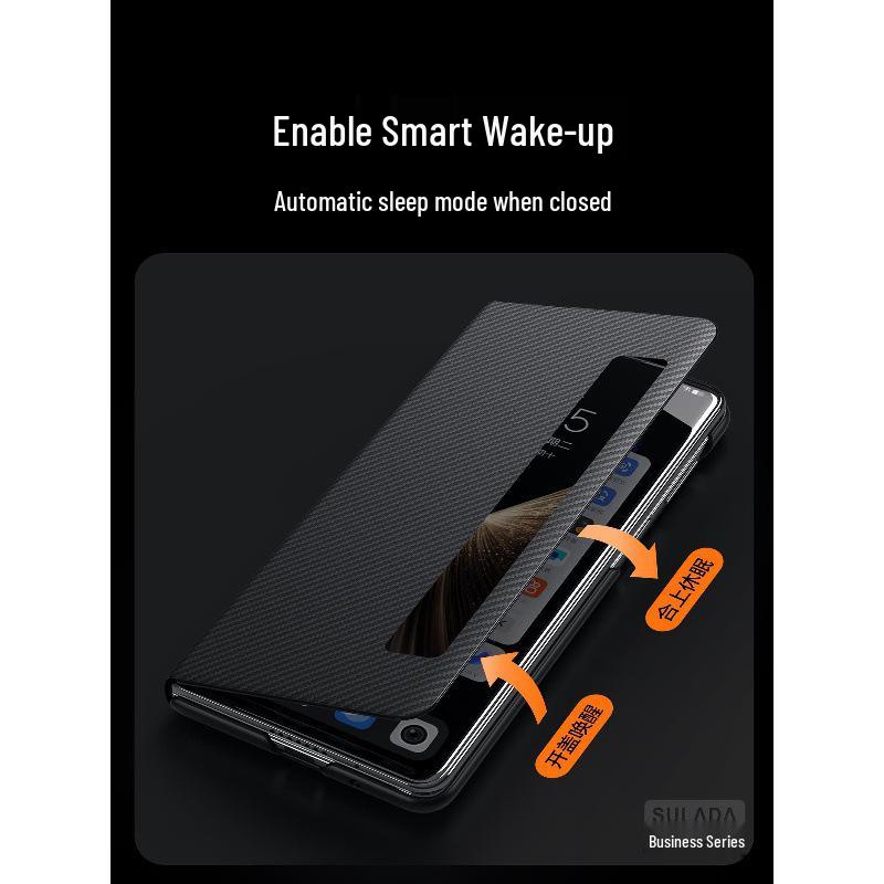 Honor MagicV6/V5 Phone Case: New Kevlar Magnetic Smart Flip Cover with Full Lens Protection.