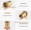 200-Piece Box: Carbon Steel Zinc Flat Head Ribbed Rivet Nut M3-M10 Threaded Insert