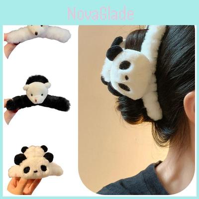 Cute Panda Plush Hair Clip Handcrafted Cartoon Clip For Women's Hairstyles