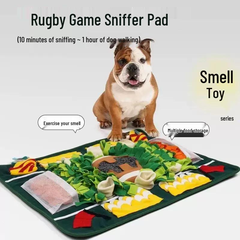 Pet Activity Pad: Energy-boosting Sniffing Mat for Dogs & Cats with Hidden Treats, Food Dispenser, and Toys