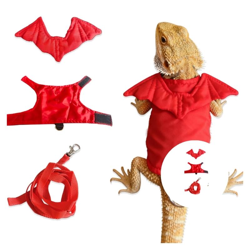 Comfortable Bearded Dragon Clothes Reptiles Harnesses Dinosaurs Costume For Safe Outdoor Walks And Control