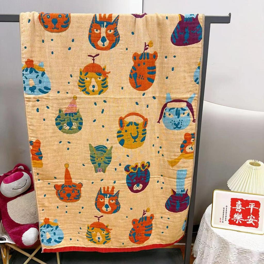 Pure Cotton Multi-Layer Gauze Blanket & Towel - Extra Large, Multipurpose use for Bath, Sofa, or Nap.