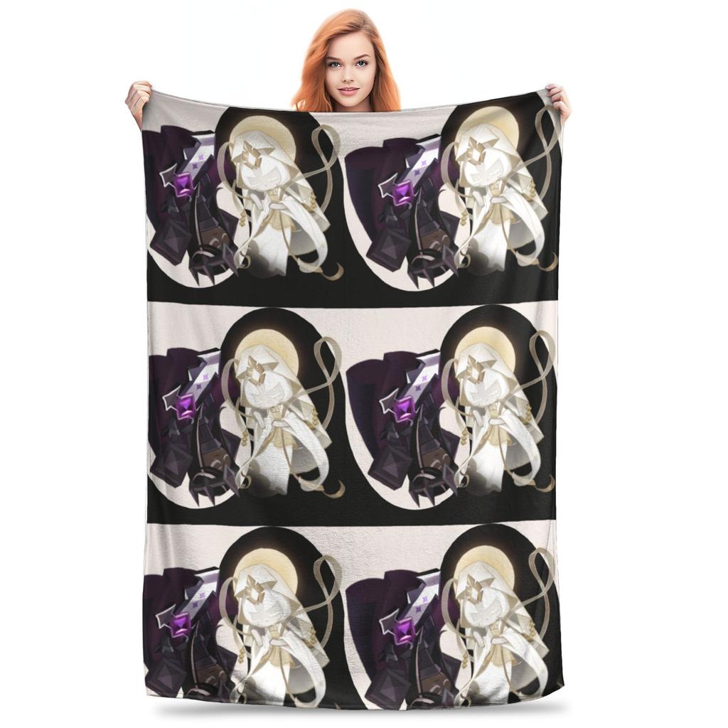 Pure Vanilla and Shadow Milk Blankets Cookie Run Kingdom Plush Awesome Warm Throw Blankets for Home Summer