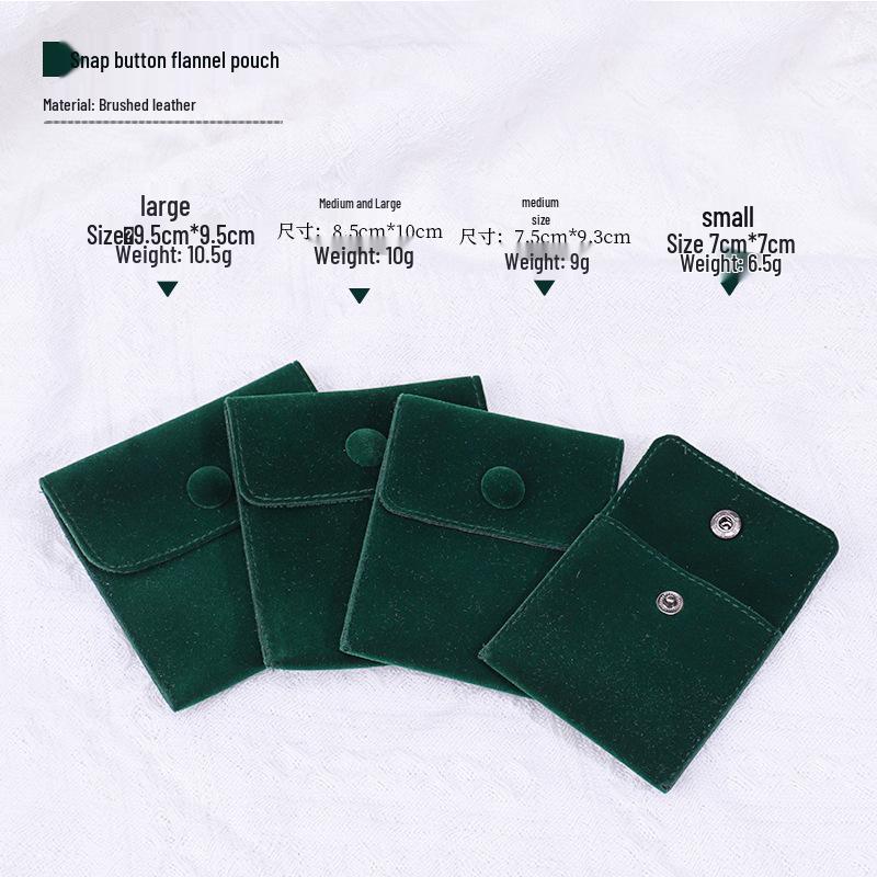 Velvet Jewelry Storage Bag with Snap Button - Necklace & Ring Organizer