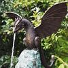Realistische Gartenbrunnen Drachenstatue Harz Drachenmuster Brunnen Sprühstrahl Drache Retro Wassersprühdrache Außen Dekoration