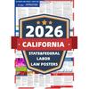 2026 California State and Federal Labor Laws Poster - English Version - OSHA Workplace Compliant - UV Waterproof Laminated 24" X 36" - Mandatory