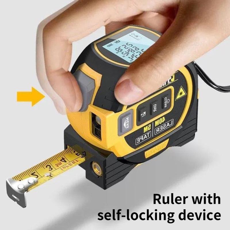 Tape Measure Digital Rangefinder High Precise with Steel Tape for Construction Builders Accurate Indoor and Outdoor Use