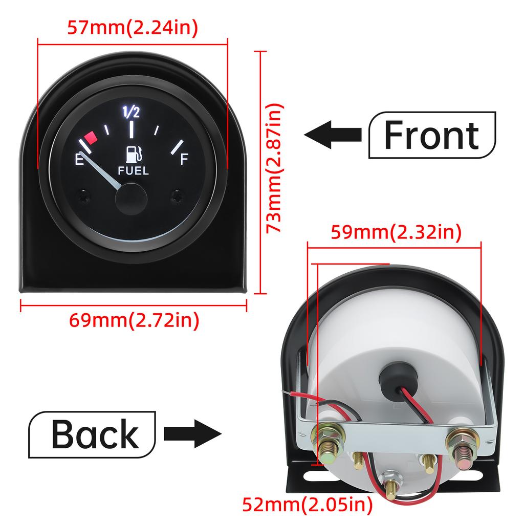 52mm Car Digital Fuel Level Gauge 240~33ohm Fuel Float Gauge Sensor For Car Truck Fuel Level Indicator 12V Auto Accessories