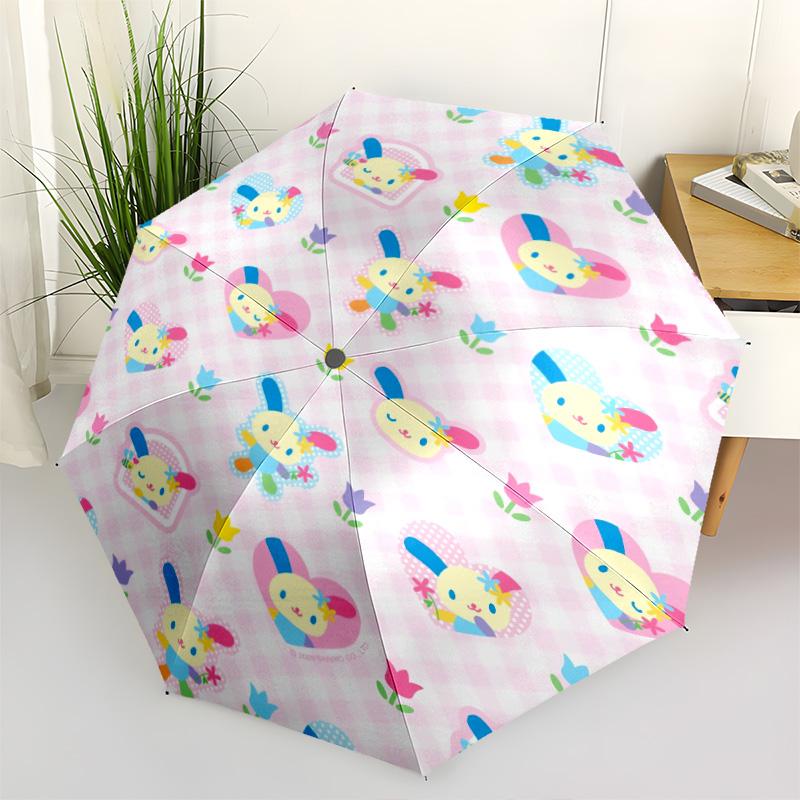 1pc Sanrio Umbrella Portable Folding Umbrella Iron Frame Hole Bone Structure Outdoor Home Umbrella