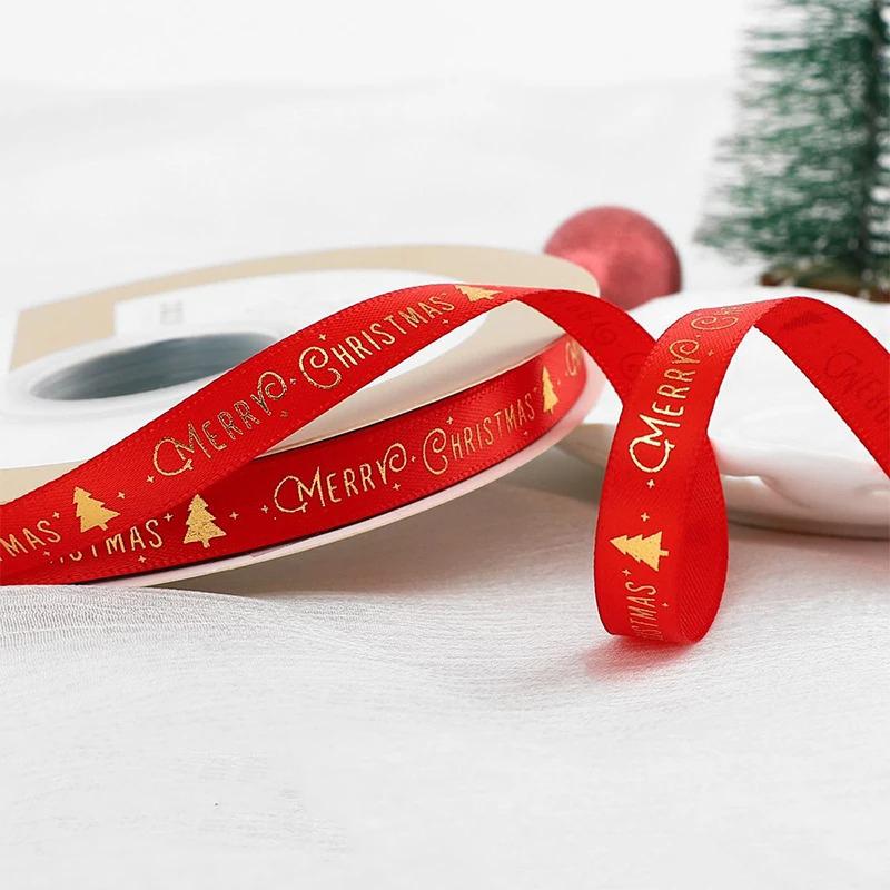 5M Christmas Decoration Christmas Ribbon Xmas Tree Ornament for Home Decor New Year Handmade DIY Gift Packing Box Accessories