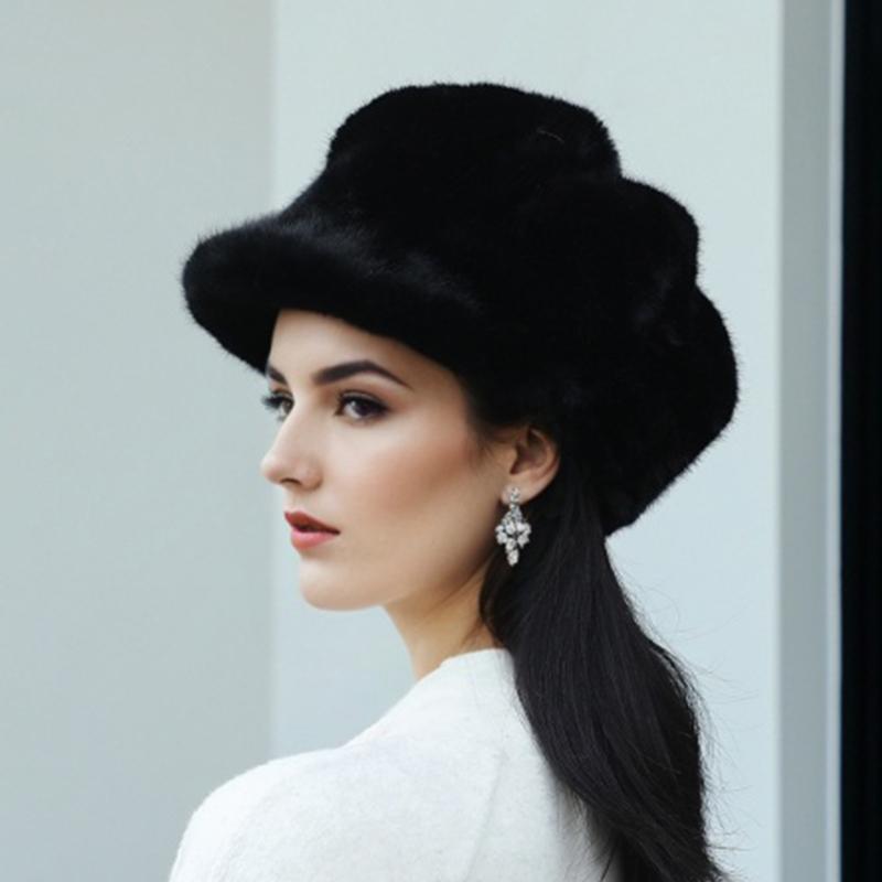 Winter Beret French Style Solid Color Design Versatile Wide Brim Hat Warmth Octagonal Hat Elegant One Size