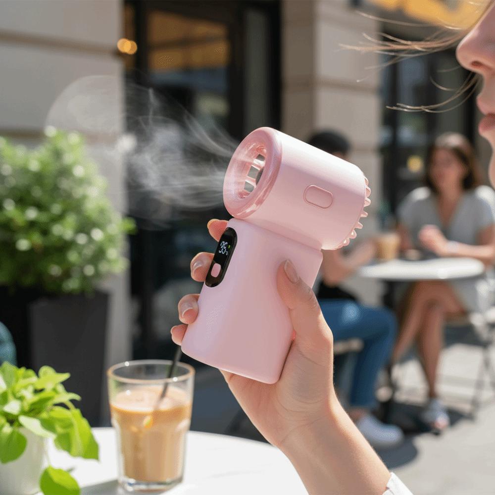 New Digital Display Mini Handheld Fan Turbo Power 100-speed Pocket Fan Electric Fan Small Size USB Charging Fan 100-speed