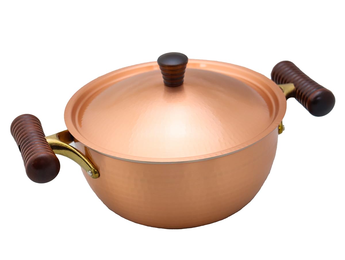 

Shinkodo Сделано в Японии Кастрюля из чистой меди 21 см Doraku Magokoro Denshin Подарочная упаковка в наличии Двуручная