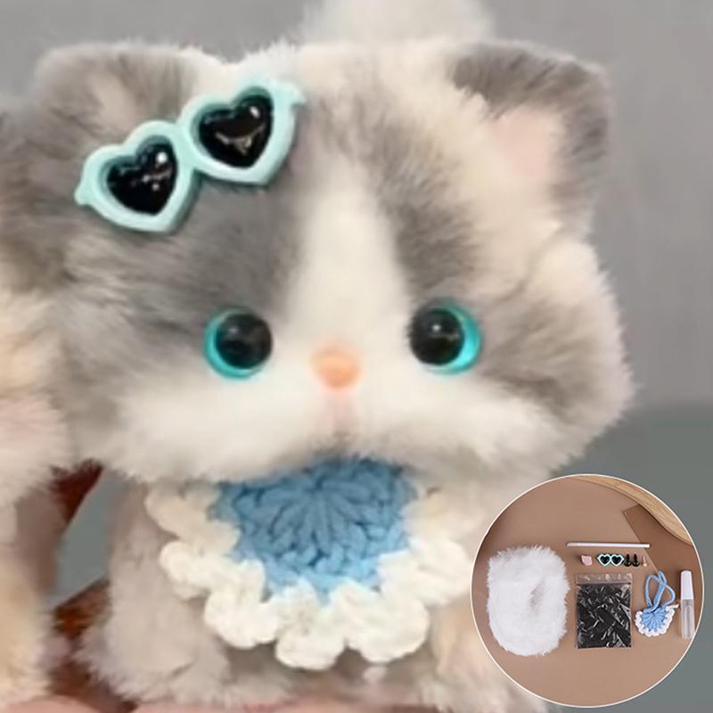 Creative Handmade Twisty Stick Little Cat Doll Pendant Toy Plush Gifts Diy Material Package Keychain For Handicraft Enthusiasts