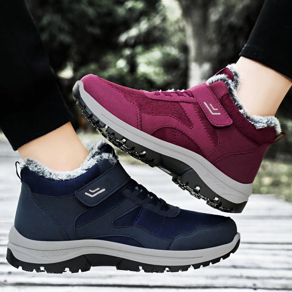Cotton shoes women's new winter velvet thickened snow boots one pedal walking cotton boots casual couple shoes