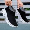 Women Breathable Mesh Walking Shoes Men's Knitted Casual Sports Shoes Light Elastic Couples Socks Shoes Big Size 36-47
