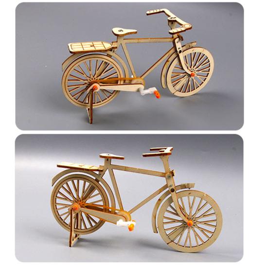 1 Set Holzfahrradmodell Pädagogisches DIY Handmontage Mini Fahrrad Spielzeug Heim Büro Desktop Dekoration Ornament Kleinkinder Jungen Mädchen Geschenk