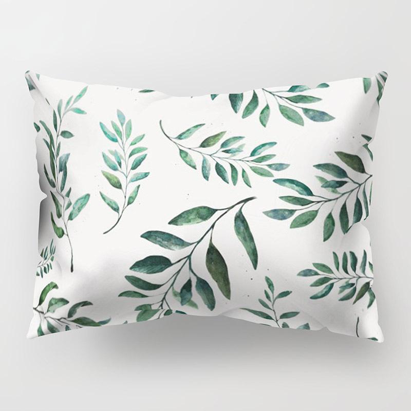

Весенние листья Зеленое растение Мебельное украшение Прямоугольная полиэстеровая поясничная подушка Подушка Подушка Наволочка Pillow core not included