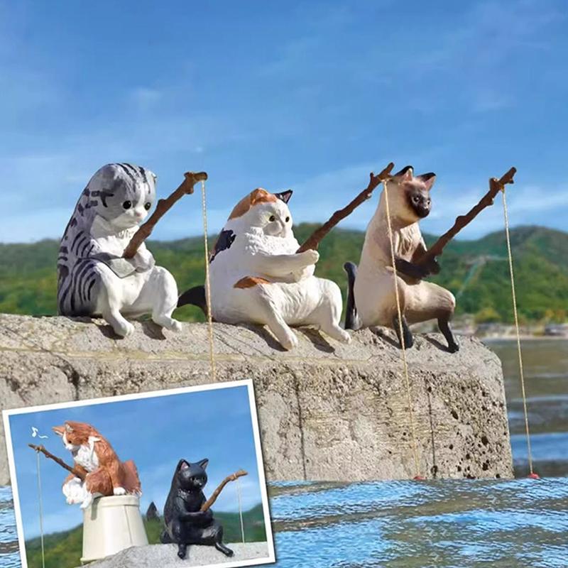 Fischaquarium Angelkatze Hängend Kreative Landschaft Büroornamente Angelspaß Mini Dekorative Mikrolandschaft