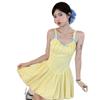 Dopamine Wears a Yellow Polka Dot Suspender Dress for Women's Summer First Love Pure Princess Dress Fluffy Bud Short Dress