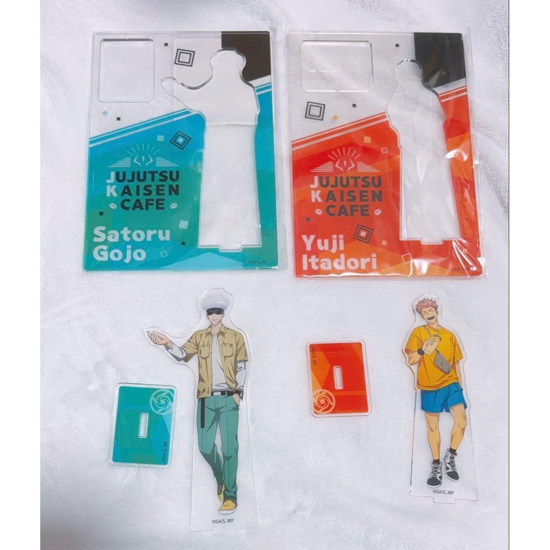Used Jujutsu Kaisen 2020 Cafe Acrylic Stand Satoru Gojo Yuji Kojo Bulk Sale