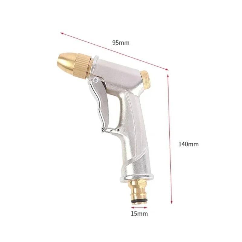 High Pressure Car Washer Spray Gun Metal Nozzle Adjustable Water Flow Sprinkler for Pet Bath Garden Irrigation Use