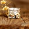 Tumu Popular Color Separation Jewelry, Creative Style Personalized Two-color Bee Flower Ring, European and American Hot-selling Women's Rings