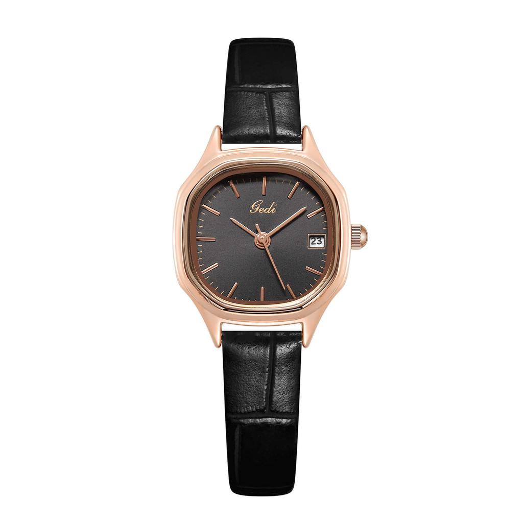 Ladies Niche Light Calendar Waterproof Light Luxury Simple Bamboo Pattern Leather Quartz Watch
