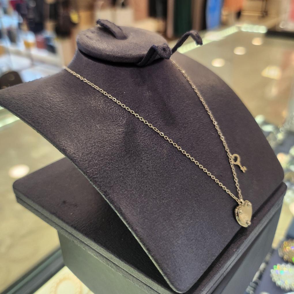 Atria Heart & Key N Cute Steel Necklace EWSSNSC0013WHF