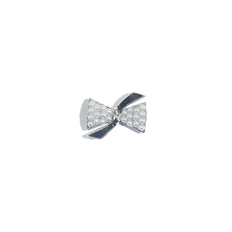 3D Zirconia Bow Nail Art: Luxurious & Shiny Pearl Gel Polish Decoration