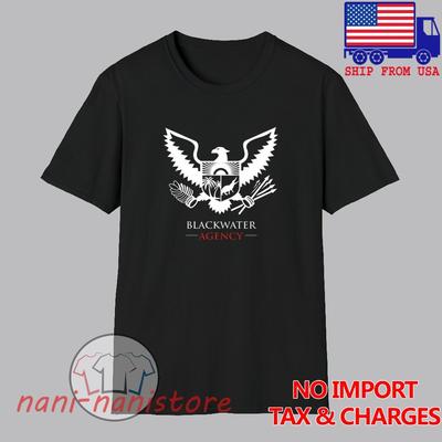 Blackwater Agency Militärmänner#039;s Schwarz Größe S5XL Unisex T-Shirt