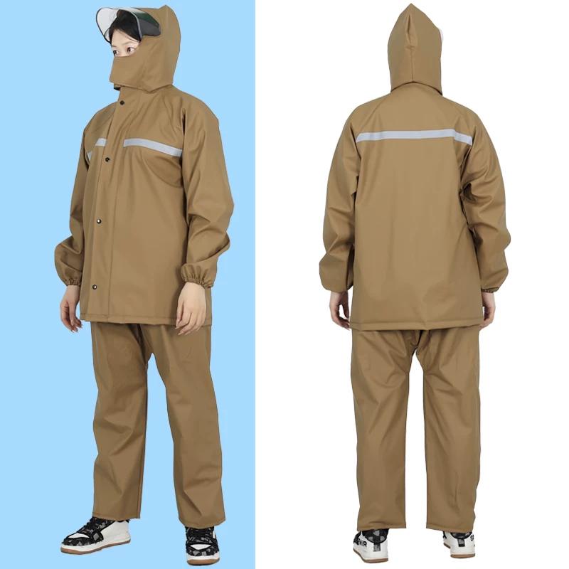 Raincoat and Rain Pants Split Set for Cycling, Outdoor Heavy Rain Protection Raincoat Set, Full-Body Motorcycle Delivery Raincoat