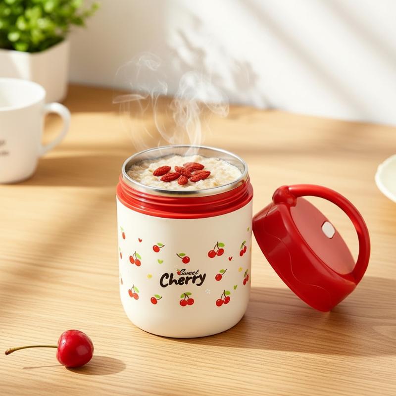 Portable 304 Stainless Steel Insulated Lunch Box Food Grade Thermal Bento Box with Carry Bag for School Office